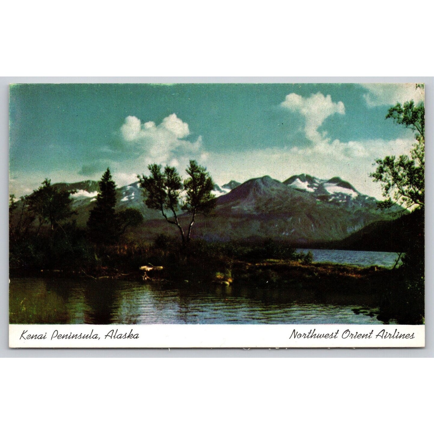 Postcard AK Kenai Peninsula Northwest Orient Airlines Russian Lake And River A38