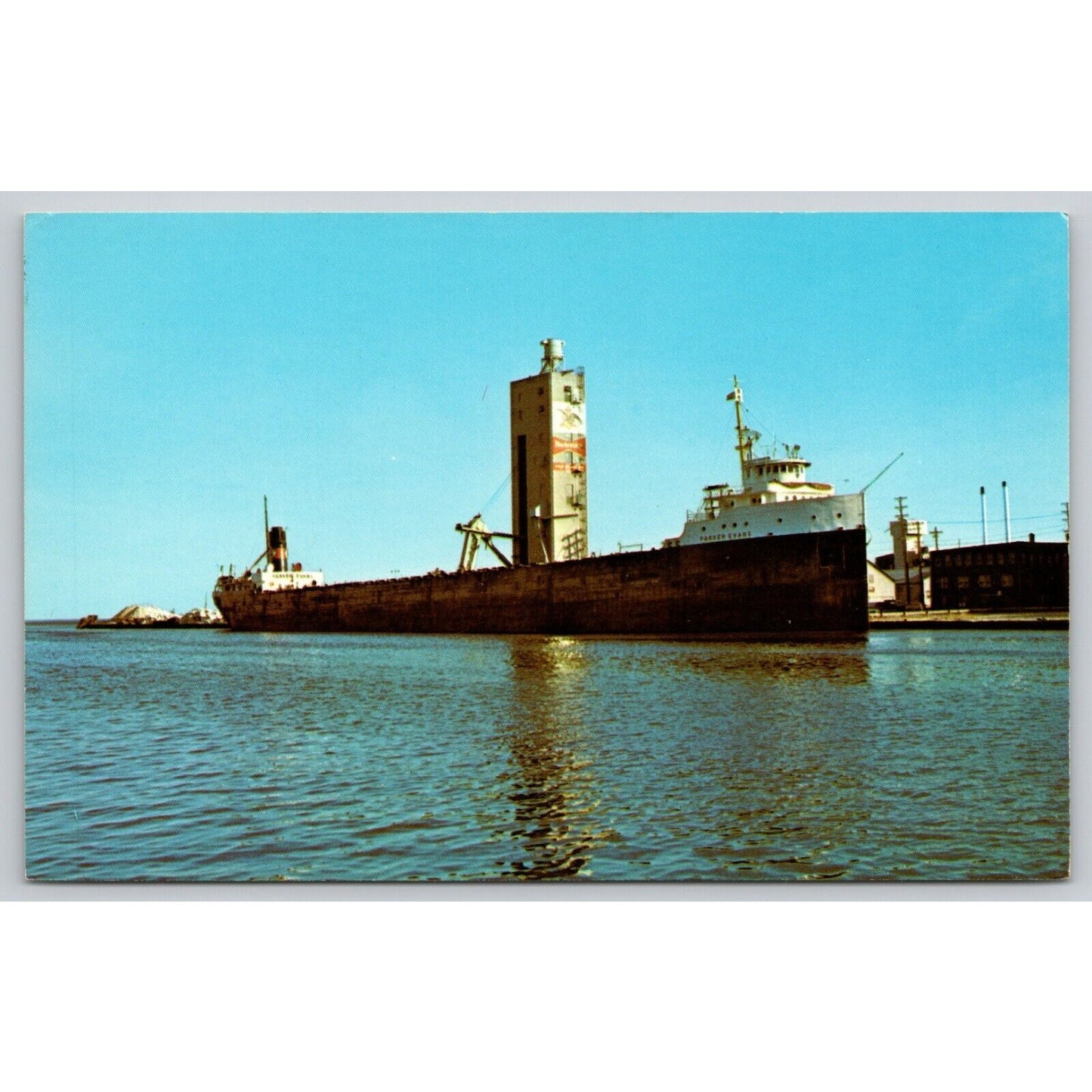 Postcard WI Manitowoc The Parker Evans Unloading At Anheuser-Busch UNP B3