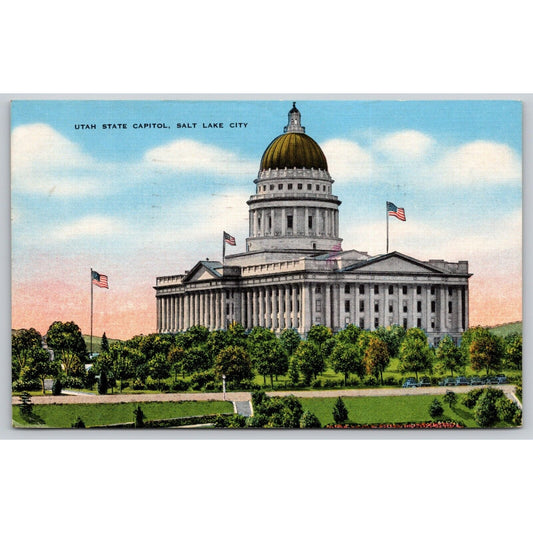 Postcard UT Utah Salt Lake City Utah State Capitol Linen A19