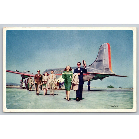 Postcard American Airlines Ivan Dmitri Airplane UNP B29