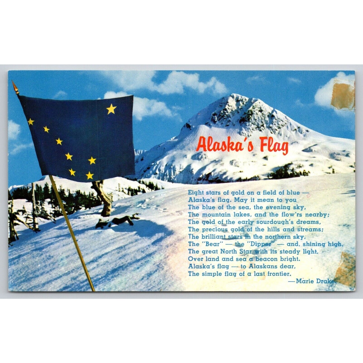 Postcard Alaska's Flag With Poem UNP A36