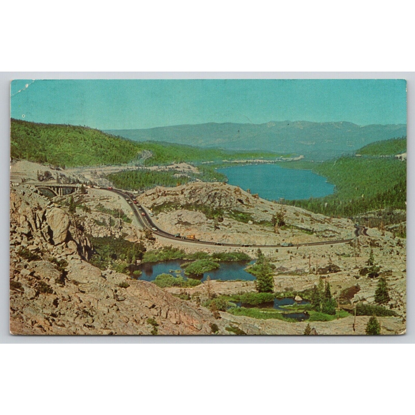 Postcard CA Donner Lake U.S. Highway 40