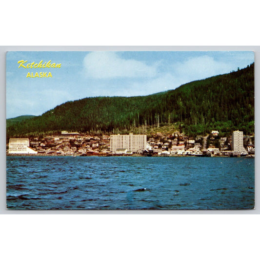 Postcard AK Ketchikan High School Apartment Buildings