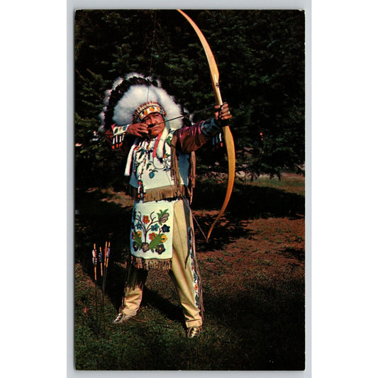 Postcard An Old Indian Skill Shooting Bow And Arrow UNP B2