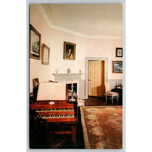 Postcard VA Mount Vernon The Music Room UNP A21