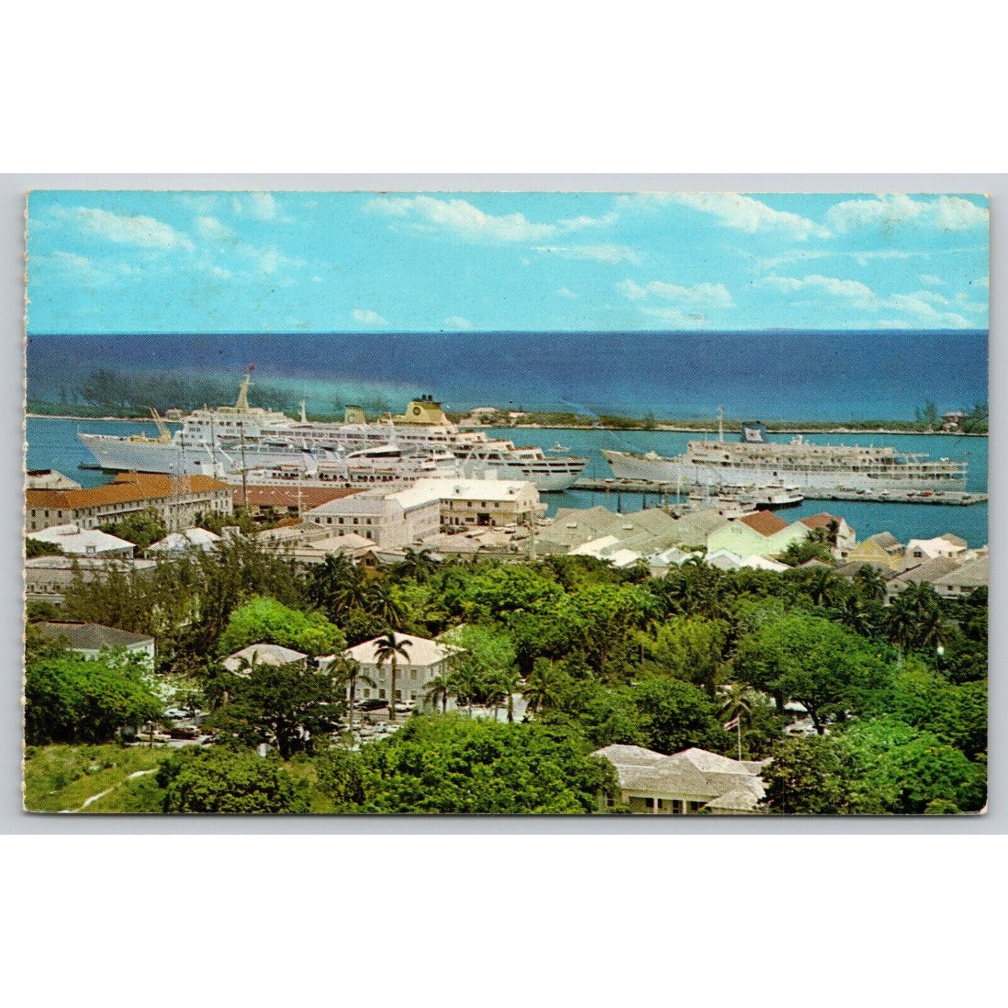 Postcard Bahamas Nassau Prince George Wharf Port Of Entry For Cruise Ships