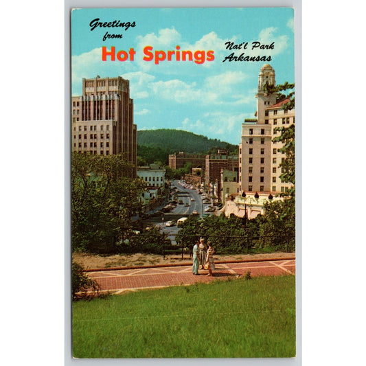 Postcard AR Greetings From Hot Springs National Park View Of Central Ave