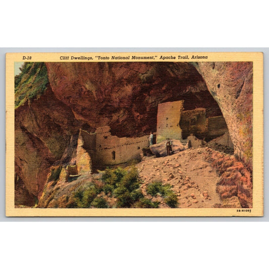 Postcard AZ Apache Trail Cliff Dwellings Tonto National Monument