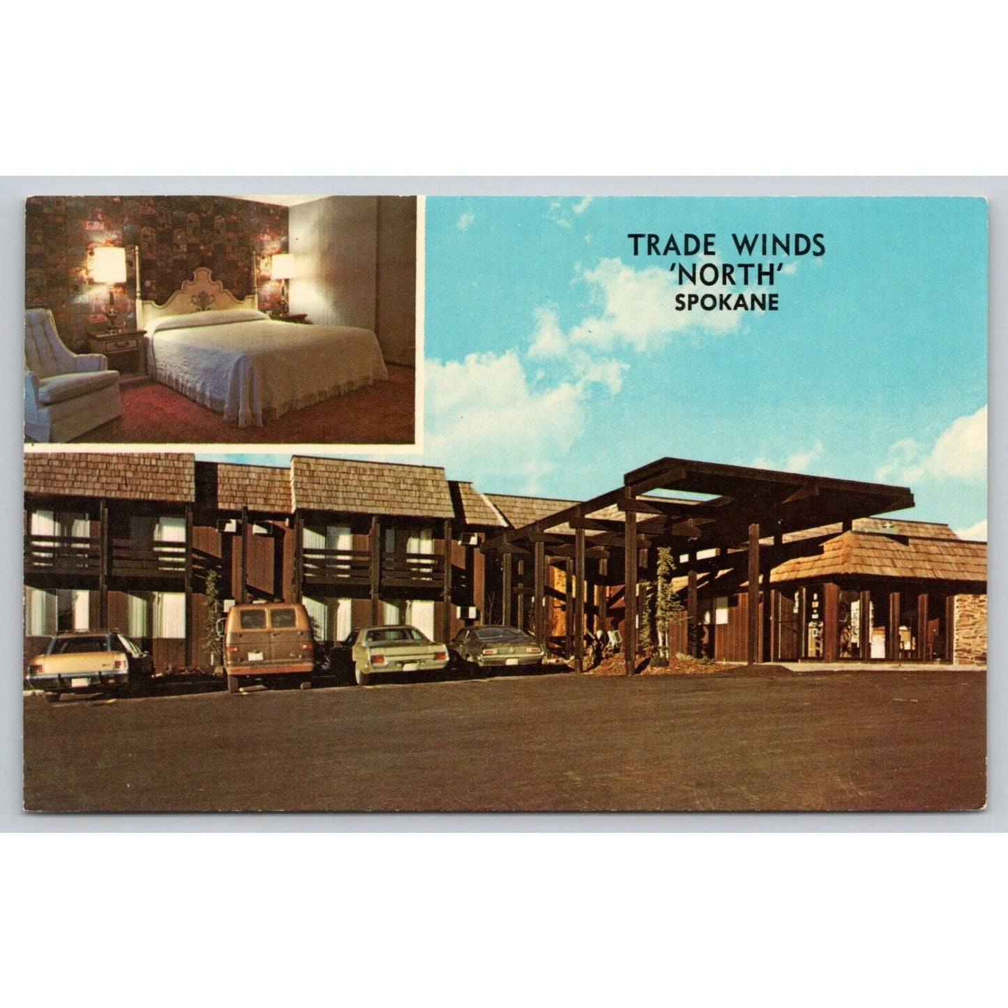 Postcard WA Spokane Trade Winds North Motel