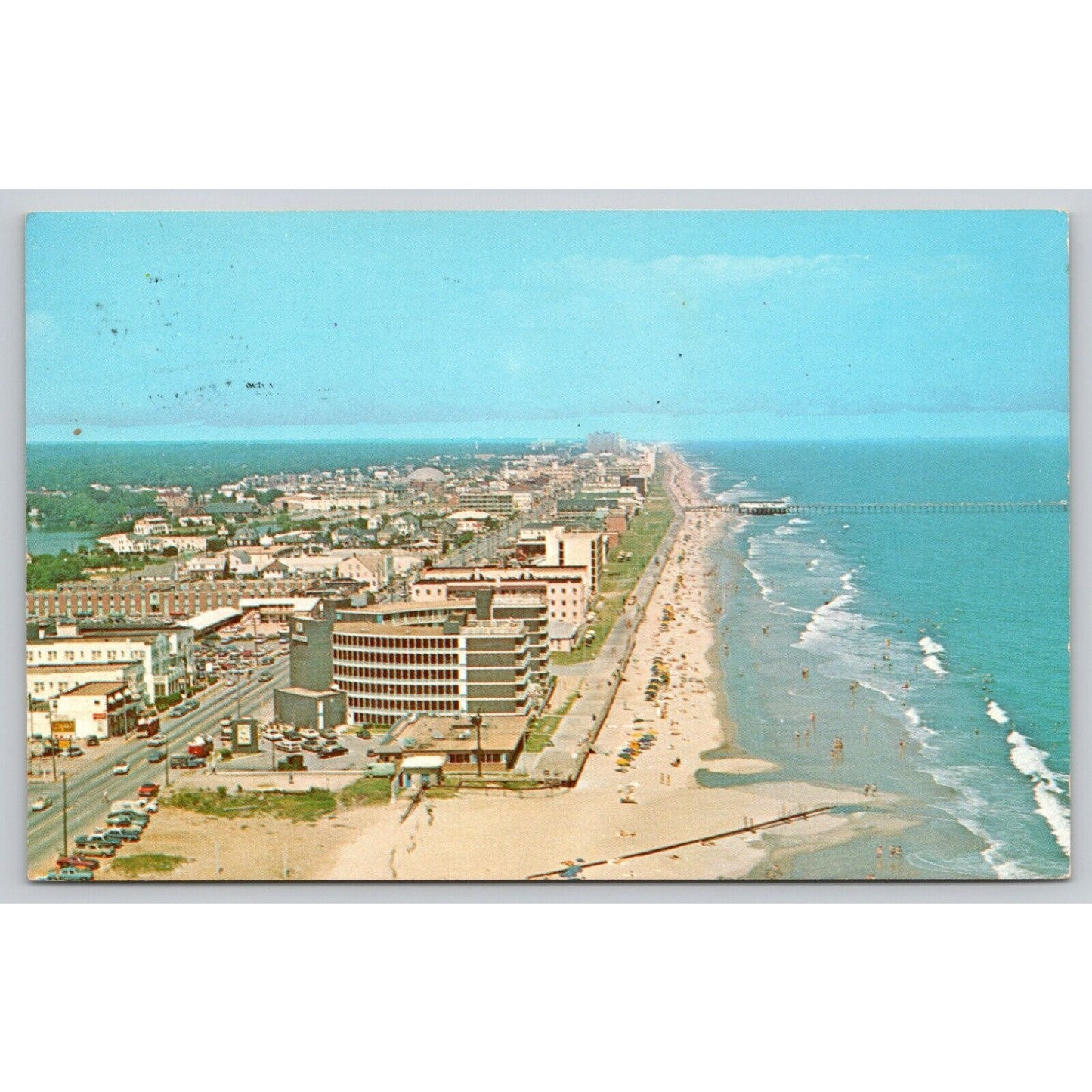 Postcard VA Virginia Beach Aerial View Of Famous Beach