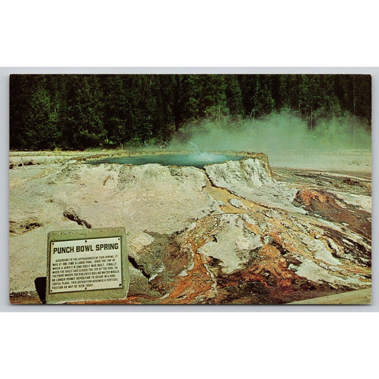 Postcard WY Yellowstone National Park Punch Bowl Hot Springs