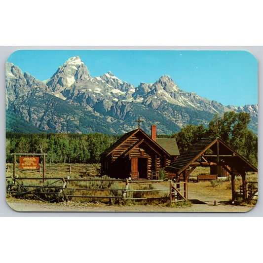 Postcard WY Moose Interior View Chapel Of The Transfiguration Snake River