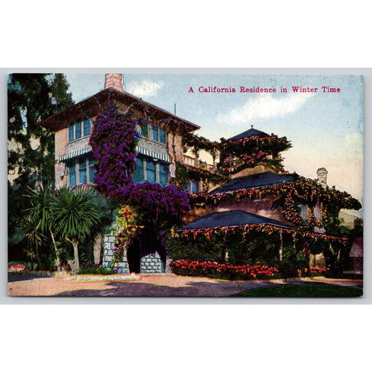 Postcard CA A California Residence In Winter Time