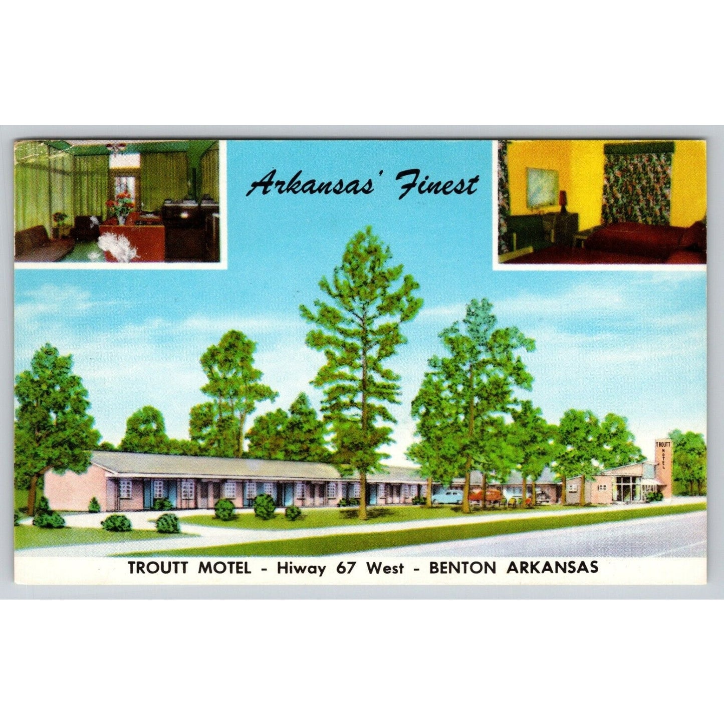 Postcard AR Benton Troutt Motel