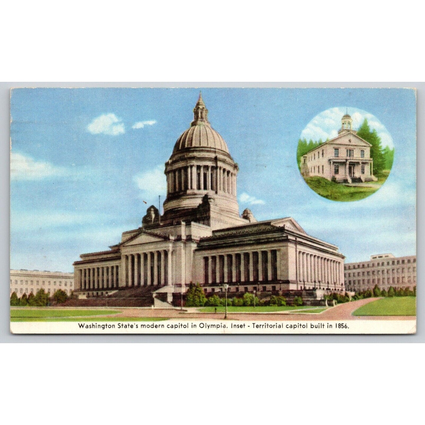 Postcard WA Olympia State Capitol Inset-Territorial Capitol