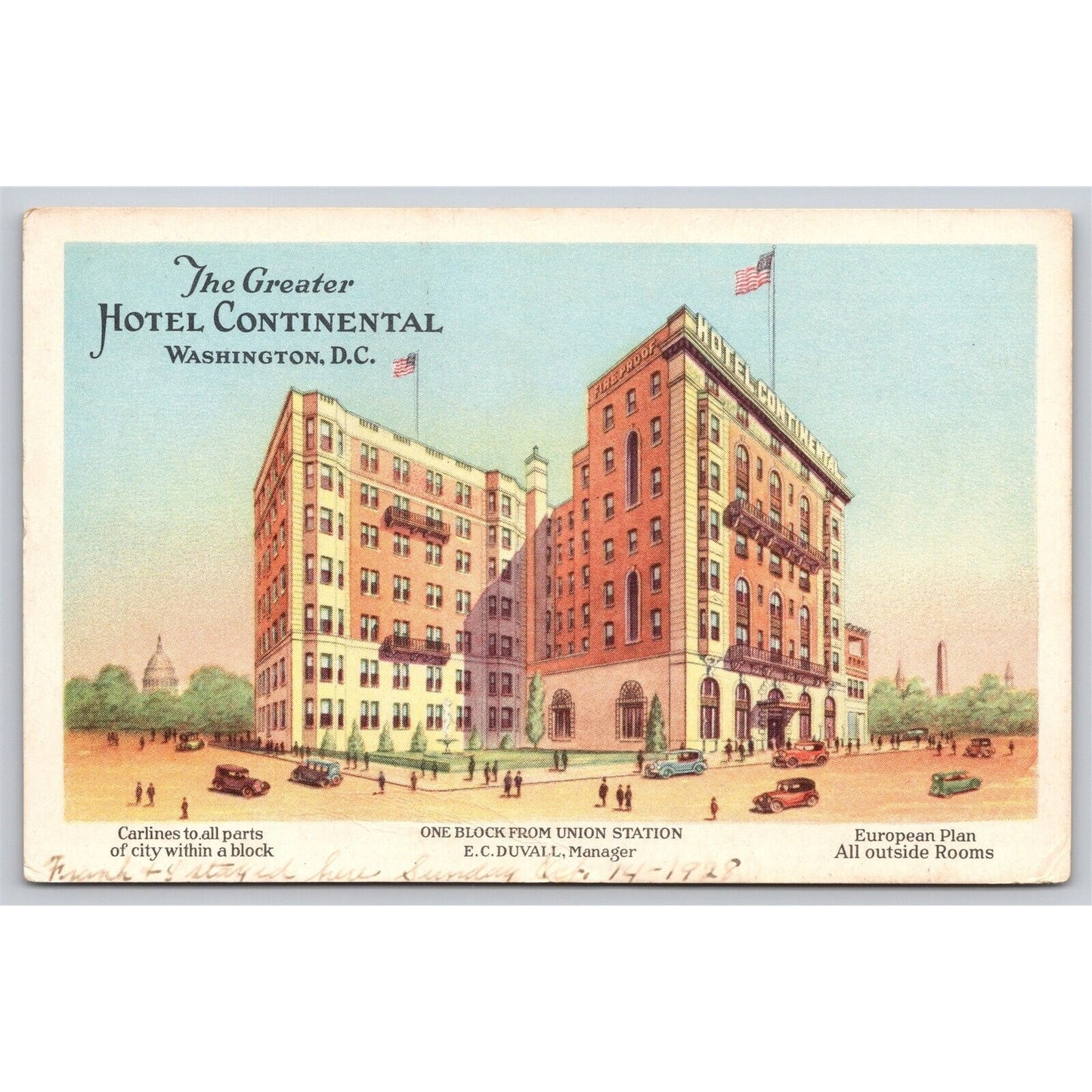 Postcard Washington D.C. The Greater Hotel Continental