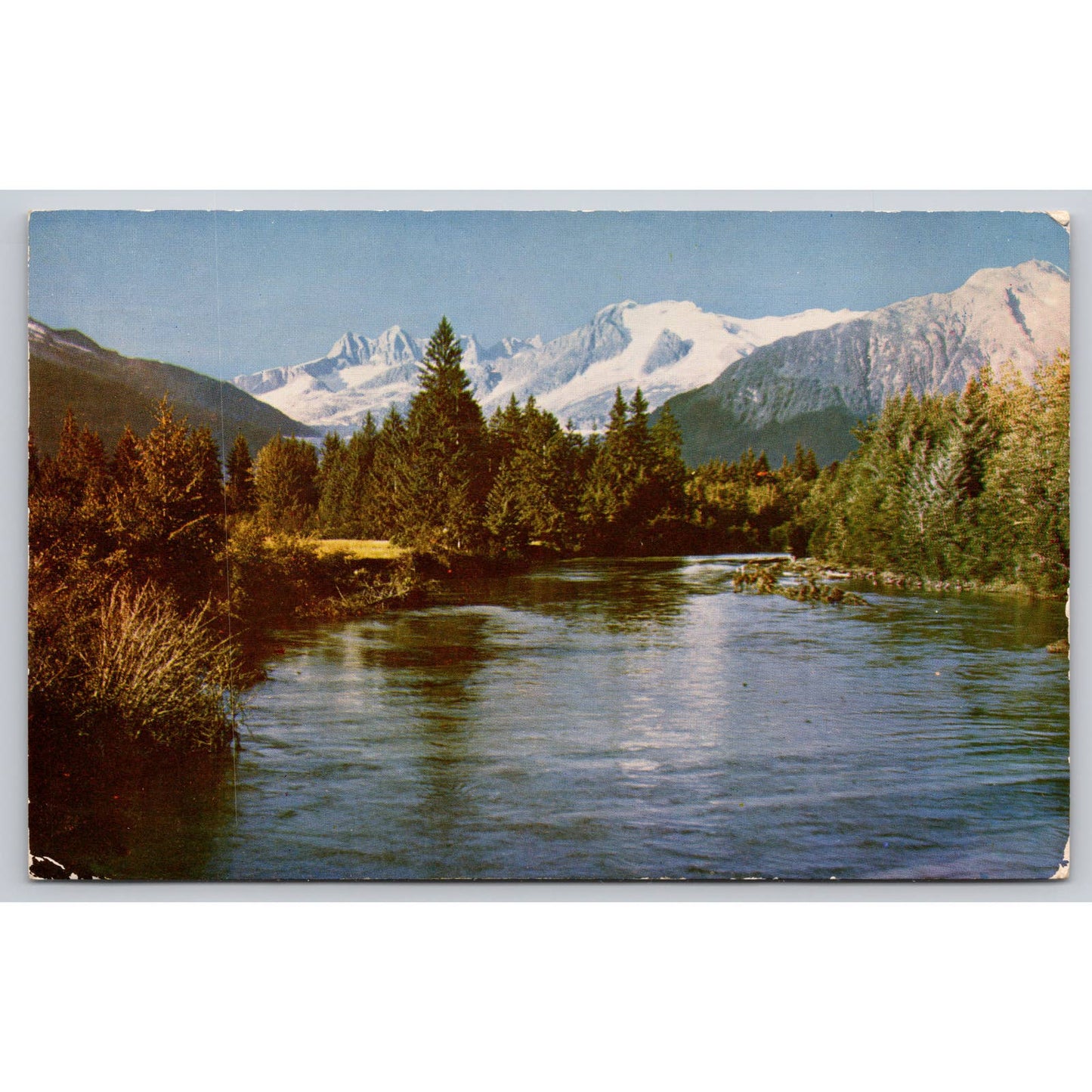 Postcard AK Mendenhall River & Glacier